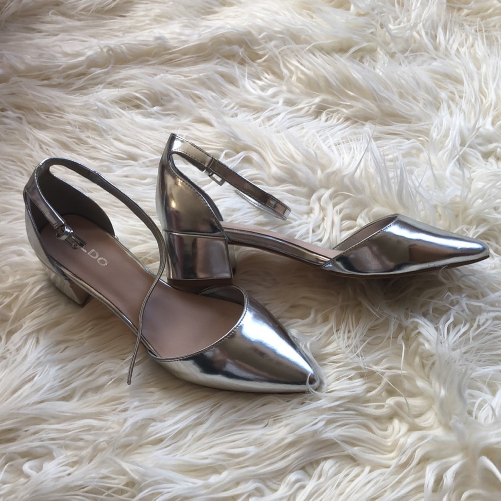 Aldo Silver Metallic Women's Shoes